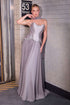 Ladivine CD668 Sculpted Satin Corset Bodice Timeless A-Line Ball Gown by DiscountDressShop