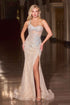 Ladivine CD677 Breathtaking One Shoulder Beaded Formal Gown - DestGlow