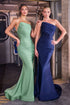 Ladivine CD694 Luxe Stretch Satin Fitted Evening Dress by DiscountDressShop