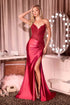 Ladivine CD714 Fitted Red Carpet Gown Sculpted Neckline by DiscountDressShop
