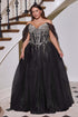 Ladivine CD721C Strapless A-Line Sweetheart Corset Bodice Plus Size Dress by DiscountDressShop