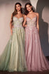 Ladivine CD740 Floral A-Line Layered Glitter Tulle Dress by DiscountDressShop