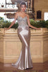 Ladivine CD776 Dress Fitted Satin and Lace Embellished Gown by DiscountDressShop