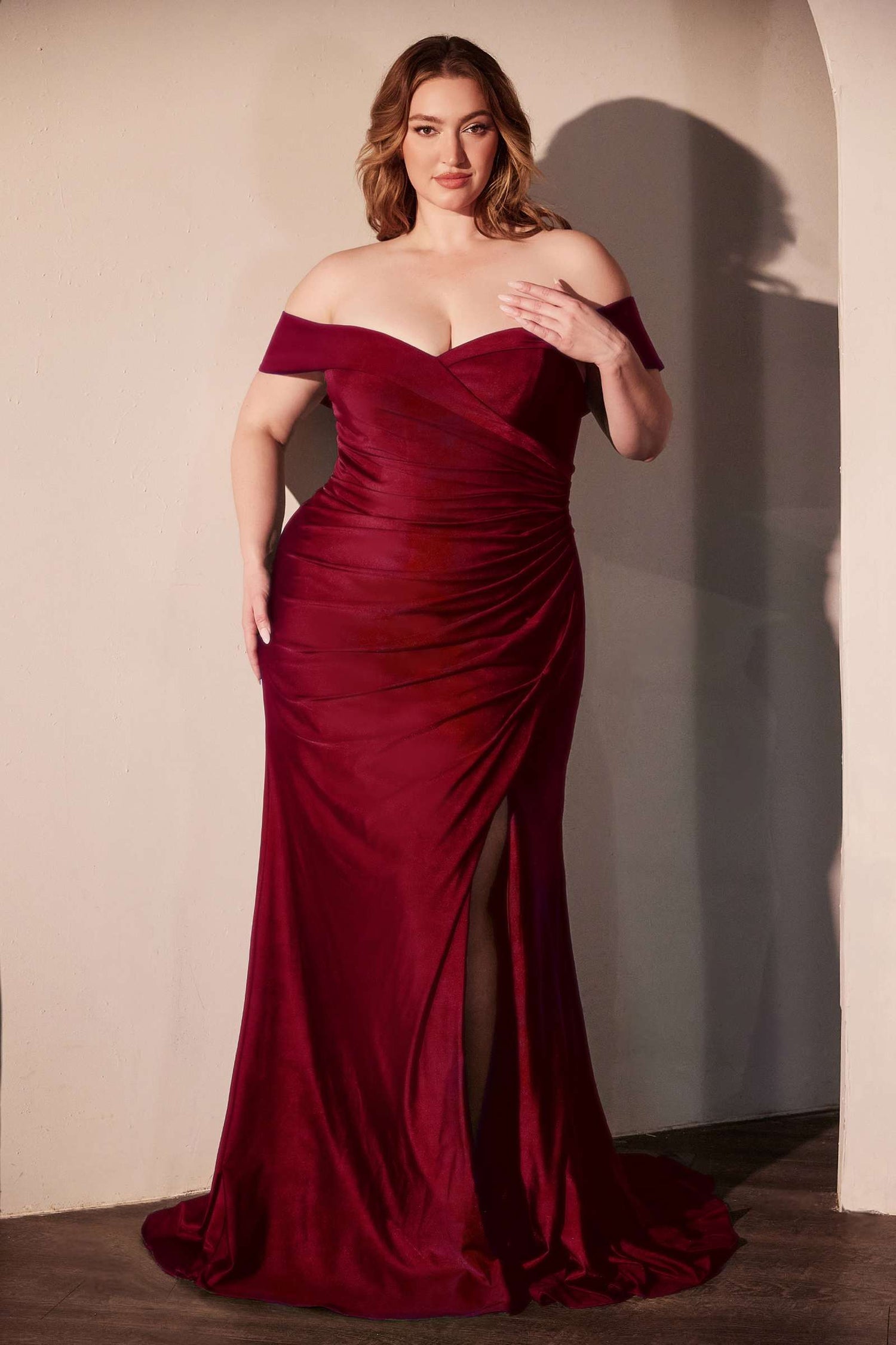 Ladivine CD790C Dress Off the Shoulder Stretch Spandex Curve Gown by DiscountDressShop