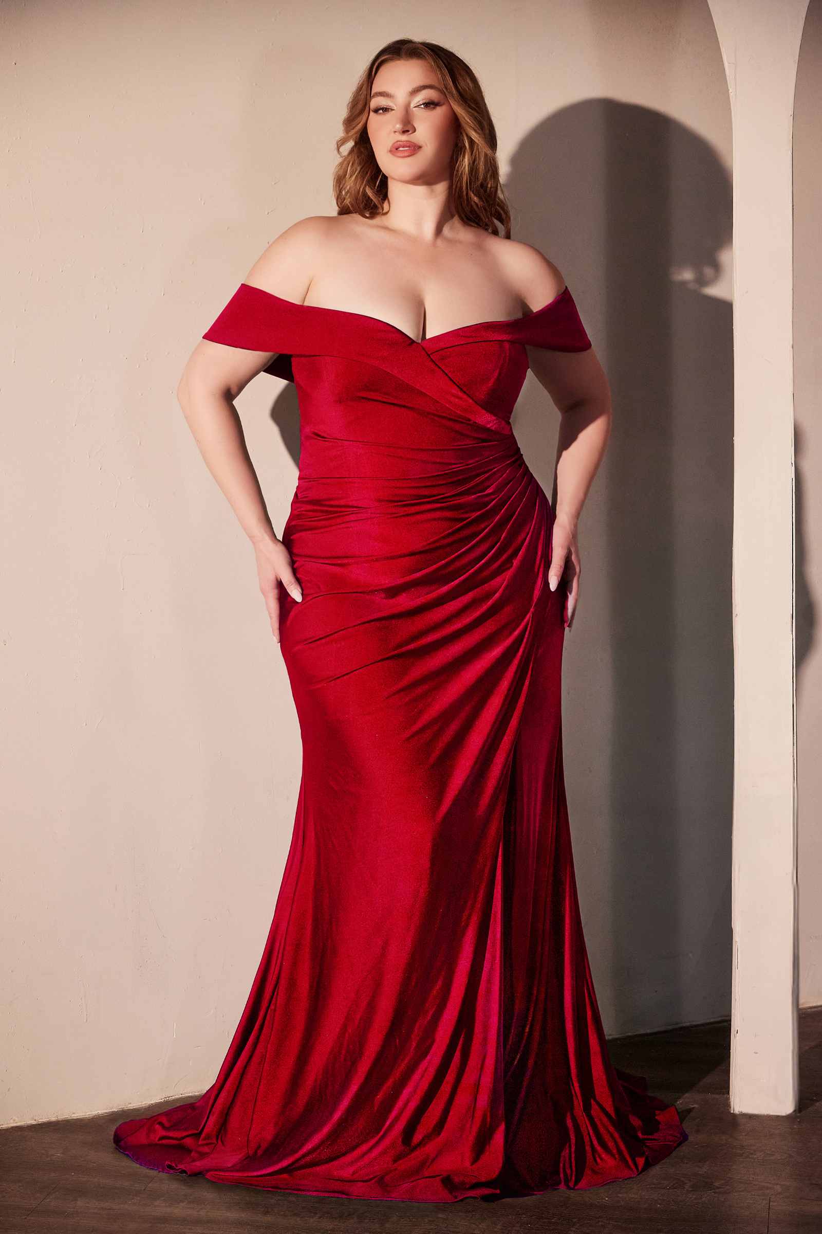 Ladivine CD790C Dress Off the Shoulder Stretch Spandex Curve Gown by DiscountDressShop