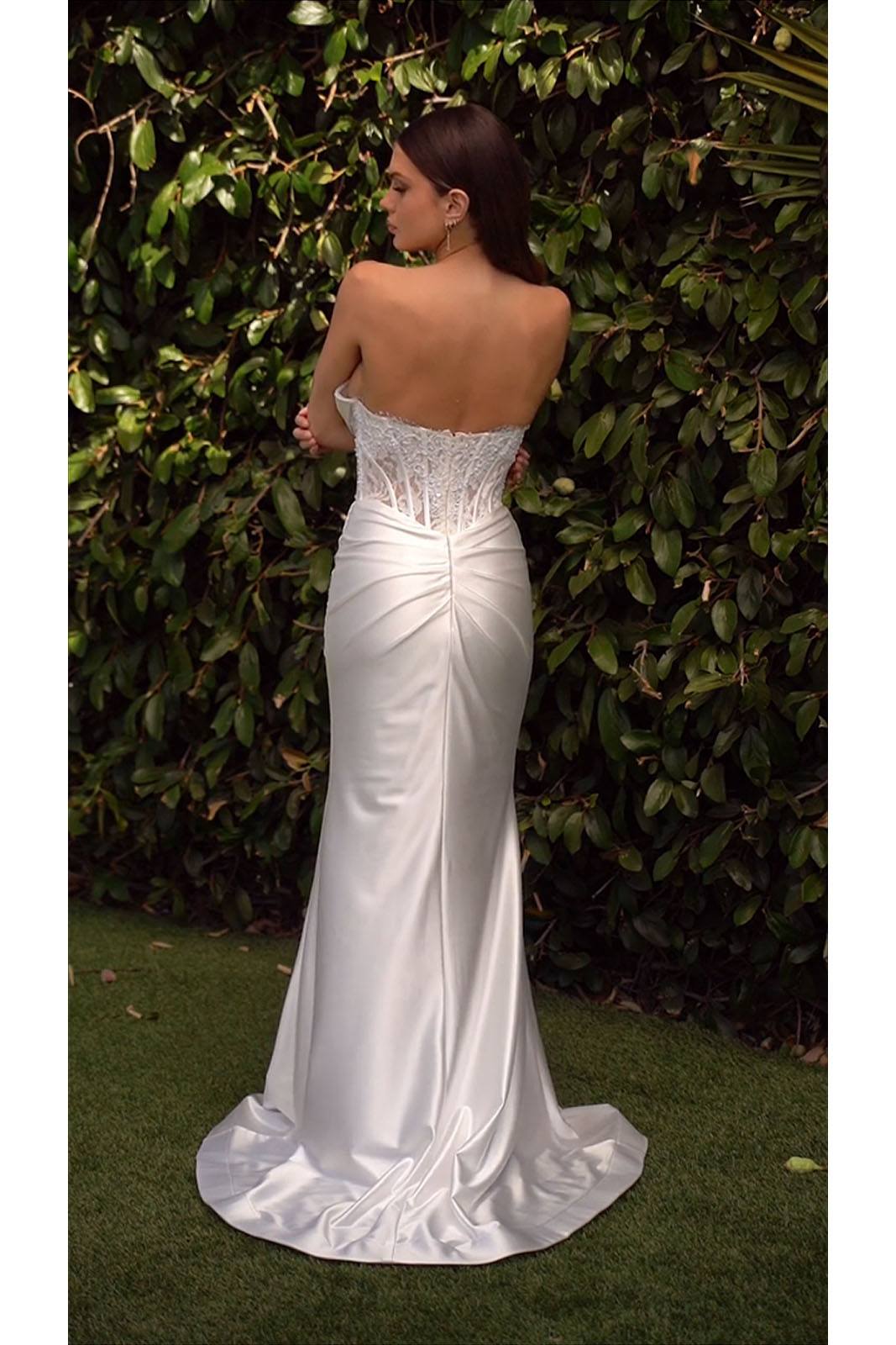 Ladivine CD797W Dress Strapless Sweetheart Satin Wedding Gown by DiscountDressShop
