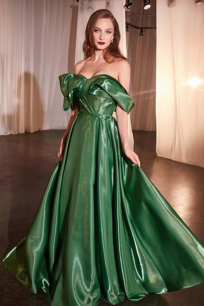 Ladivine CD801 Luxurious Organza Off The Shoulder Ball Gown by DiscountDressShop