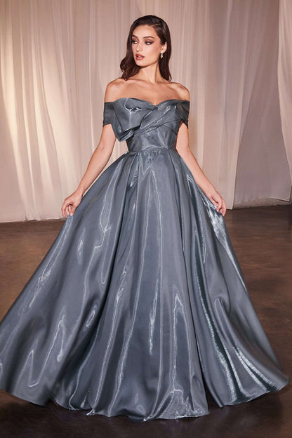 Ladivine CD801 Luxurious Organza Off The Shoulder Ball Gown by DiscountDressShop