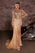Ladivine CD848 Long Fitted Embellished Off the Shoulder Evening Gown by DiscountDressShop