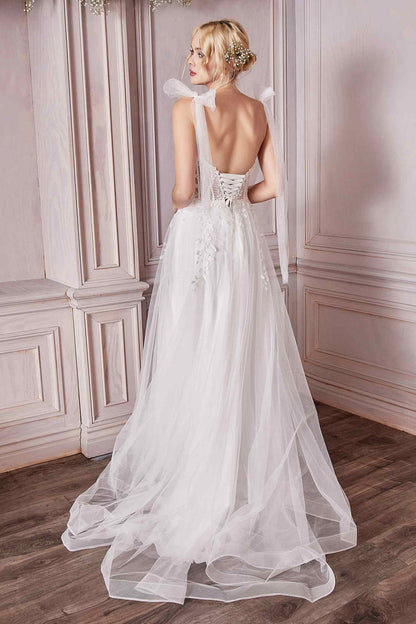 Cinderella Divine CD964W A-Line Boned Bodice Wedding Gown by DiscountDressShop