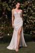 Ladivine CDS465W Long Strapless Lace Bodice Evening Dress by DiscountDressShop