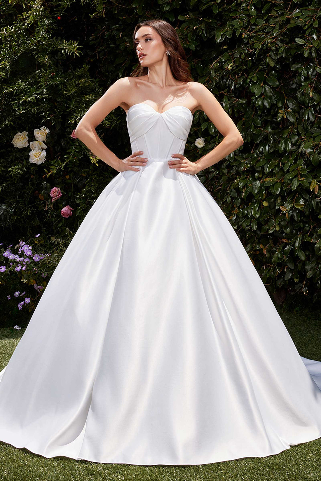 Ladivine CDS512W Dress Strapless Satin Bridal A-Line Ball Gown by DiscountDressShop