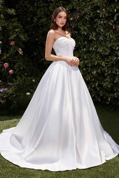 Ladivine CDS512W Dress Strapless Satin Bridal A-Line Ball Gown by DiscountDressShop