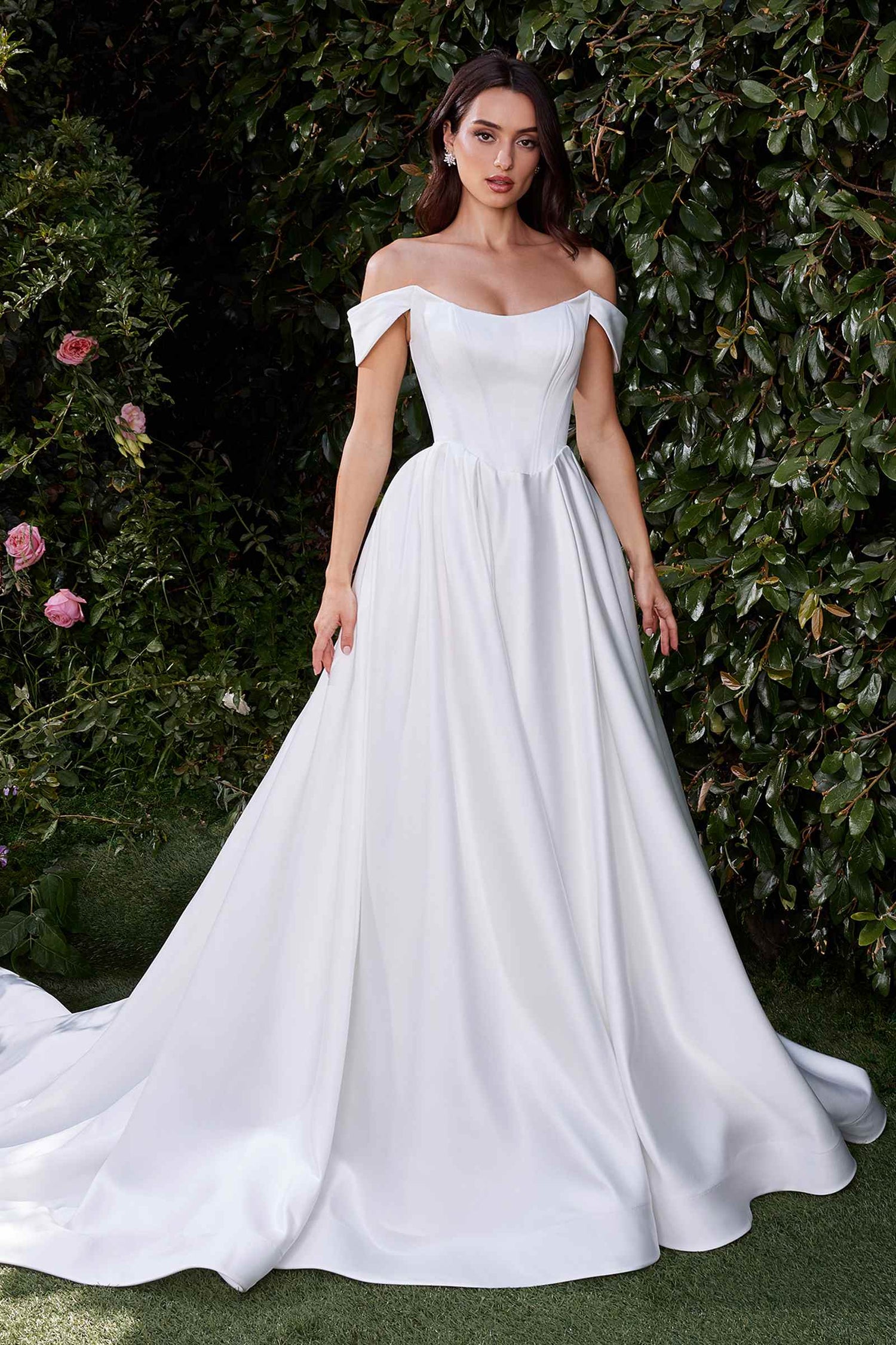 Ladivine CDS513W Dress Off the Shoulder Soft Satin Bridal Ball Gown by DiscountDressShop