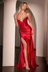 Ladivine CDS528 Dress Crystal Edged Fitted Satin Gown by DiscountDressShop