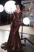Ladivine CDS549 Mother of the Bride Fitted Gown Off Shoulder by DiscountDressShop