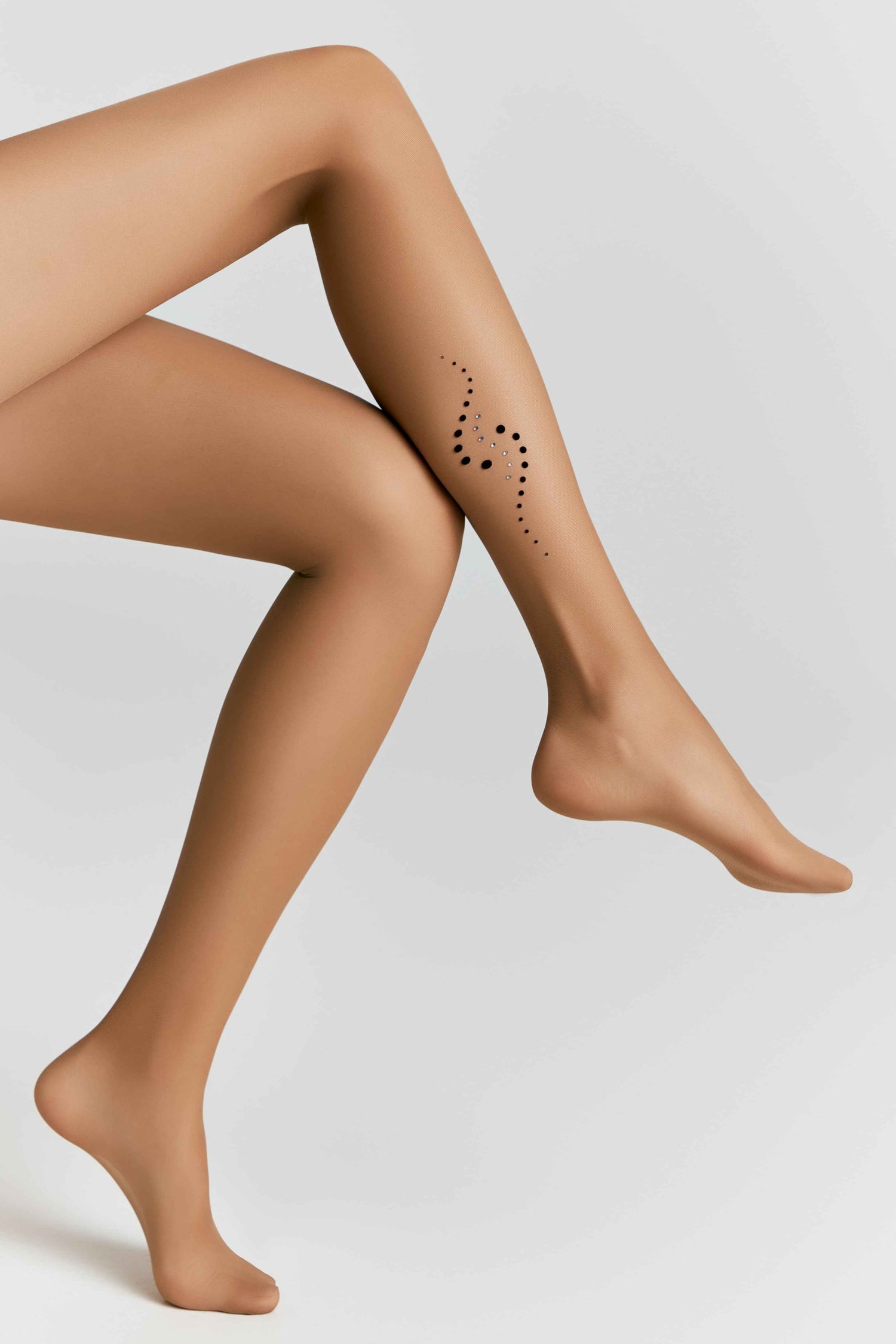 Fantasy Tights Conte Sheen - Flock and Rhinestone Applique