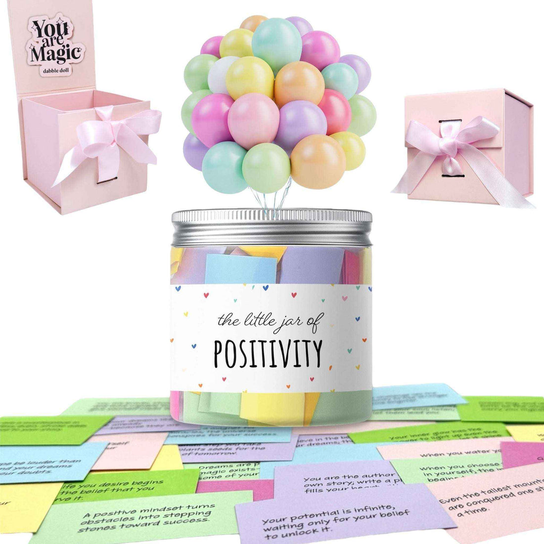 Positivity Jar with Uplifting Quotes | Gift Box