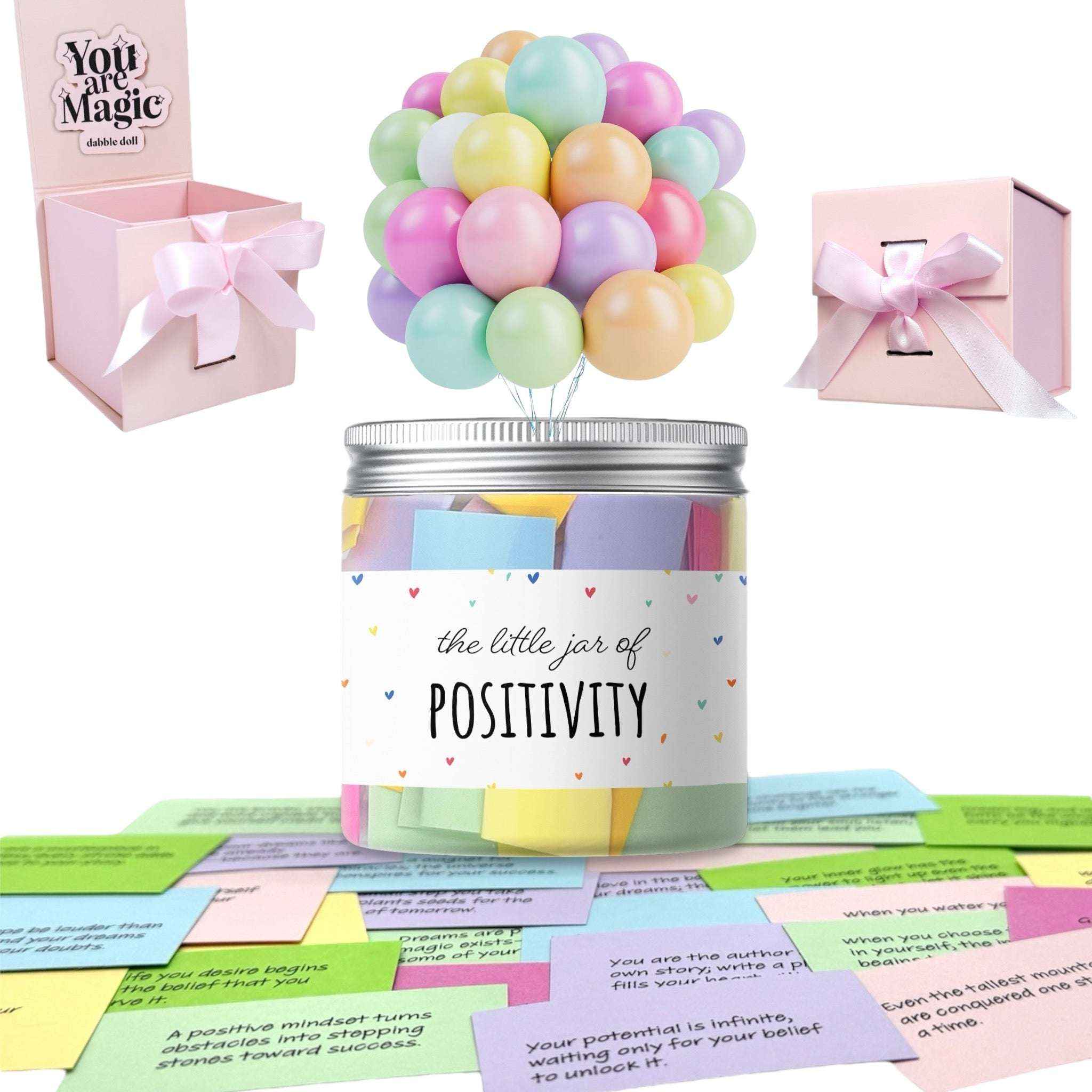 Positivity Jar with Uplifting Quotes | Gift Box