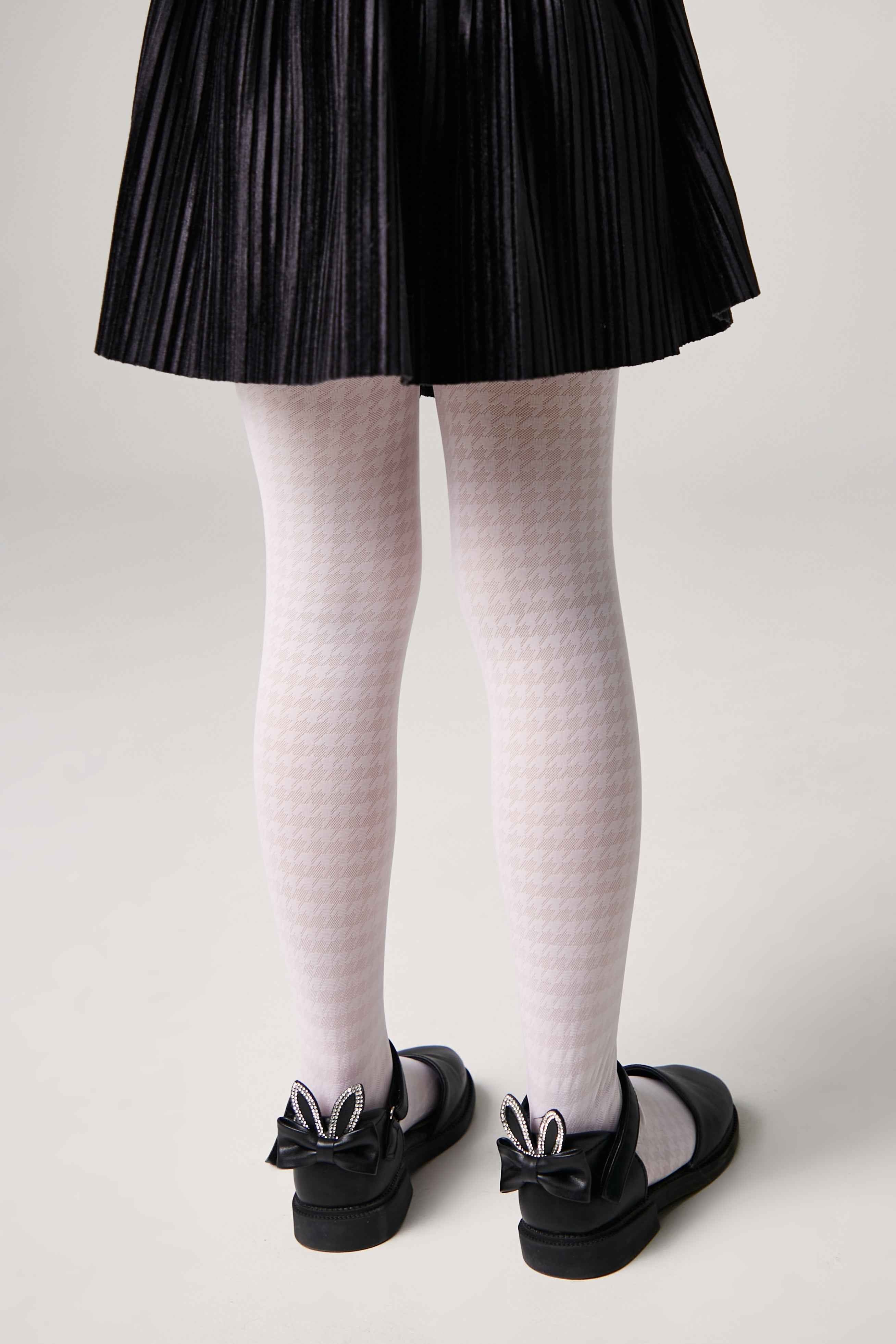 Conte Tights for girls Chanel 40 Den - Houndstooth Pattern