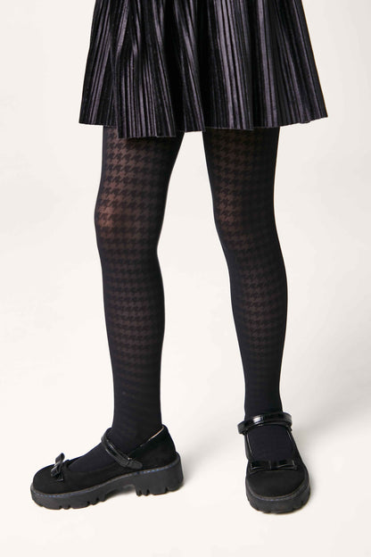 Conte Tights for girls Chanel 40 Den - Houndstooth Pattern