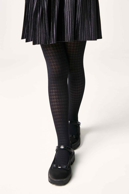 Conte Tights for girls Chanel 40 Den - Houndstooth Pattern