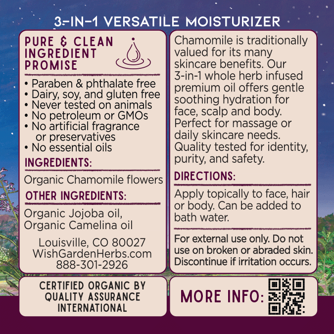 Chamomile Oil, Relax &amp; Replenish by WishGarden Herbs