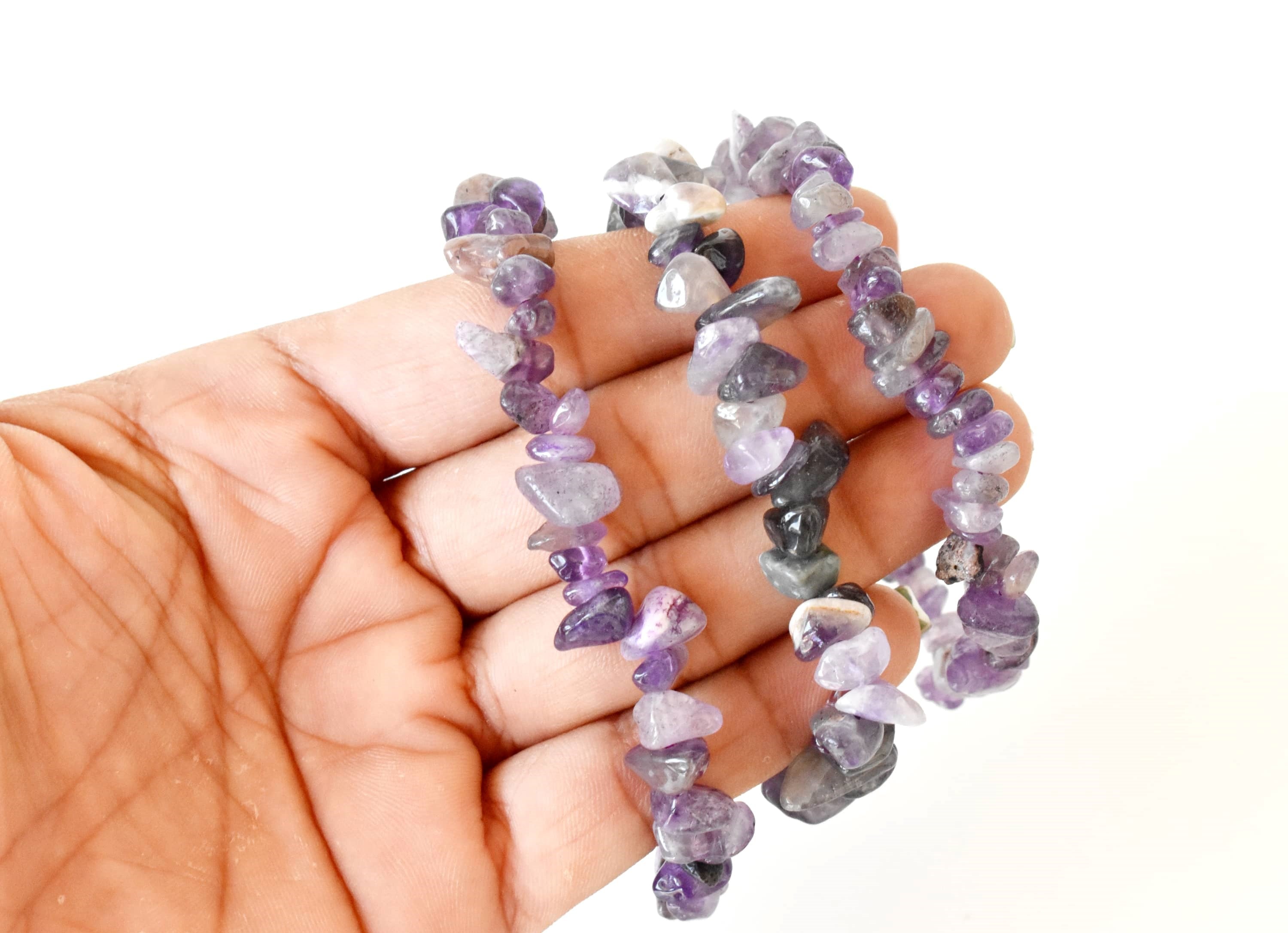 Amethyst Chip Bracelet (Focus and Manifestation)  DestGlow