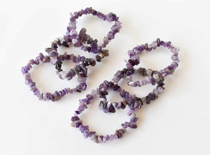 Amethyst Chip Bracelet (Focus and Manifestation)  DestGlow