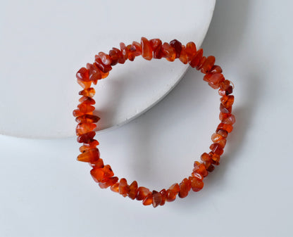 Carnelian Chip Bracelet (Abundance and Relationships)  DestGlow