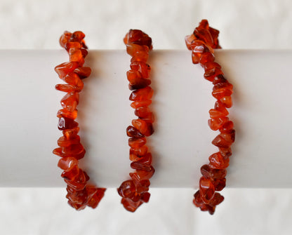 Carnelian Chip Bracelet (Abundance and Relationships)  DestGlow