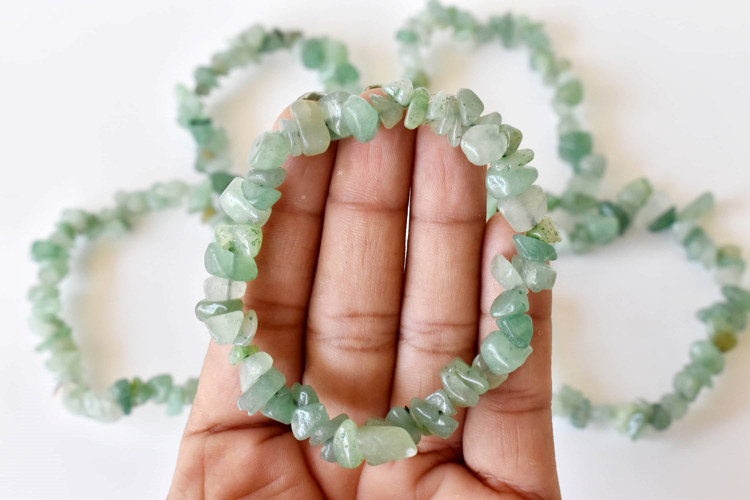 Green Aventurine Chip Bracelet (Attraction and Peace Of Mind)  DestGlow