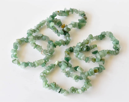 Green Aventurine Chip Bracelet (Attraction and Peace Of Mind)  DestGlow