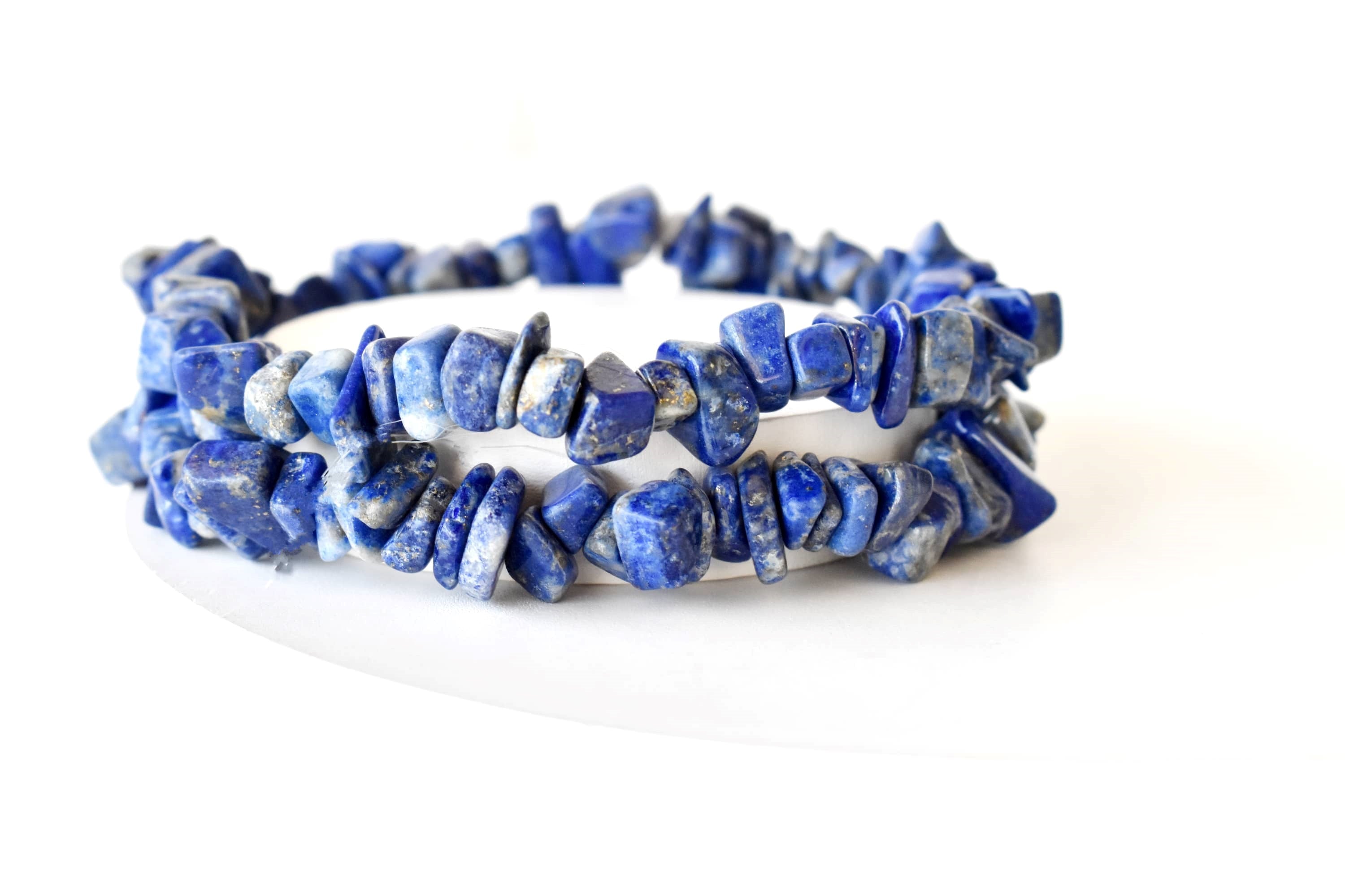 Lapis Lazuli Chip Bracelet (Good Fortune and Clarity)  DestGlow