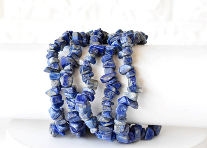 Lapis Lazuli Chip Bracelet (Good Fortune and Clarity)  DestGlow