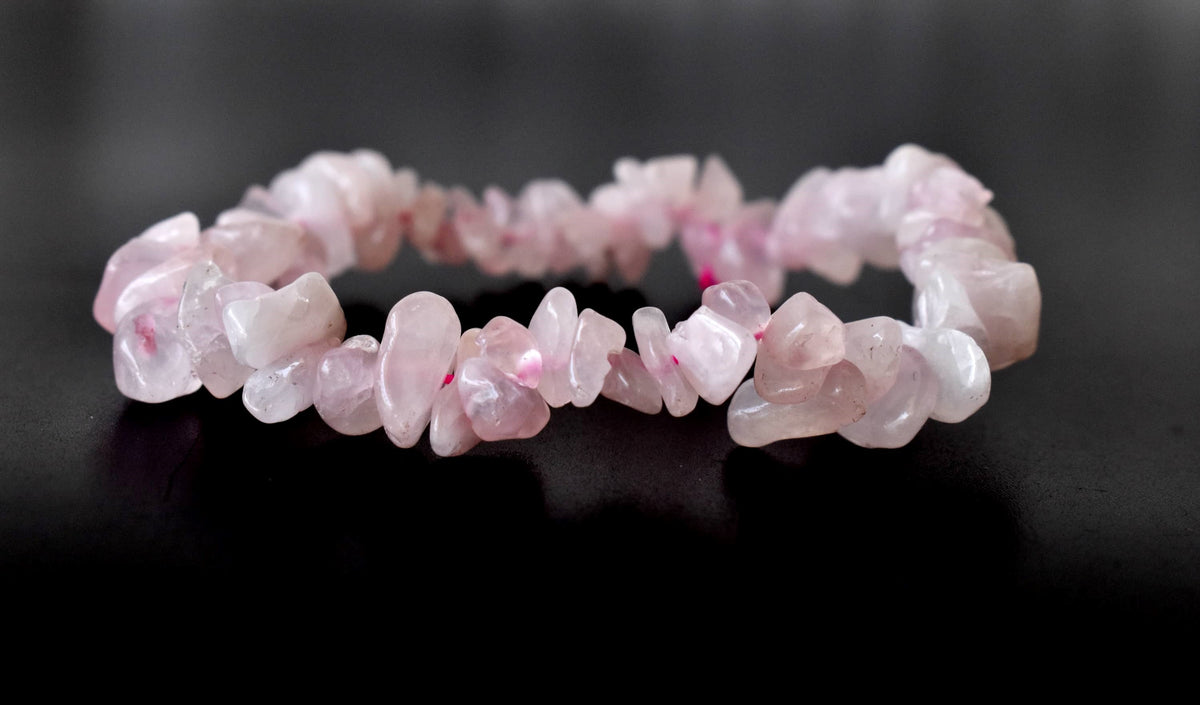 Rose Quartz Chip Bracelet (Creativity and Calming)  DestGlow