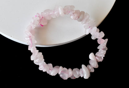 Rose Quartz Chip Bracelet (Creativity and Calming)  DestGlow