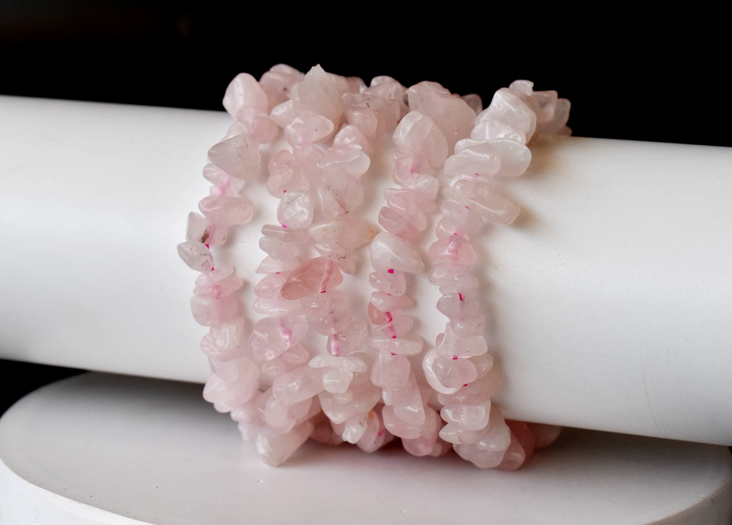Rose Quartz Chip Bracelet (Creativity and Calming)  DestGlow