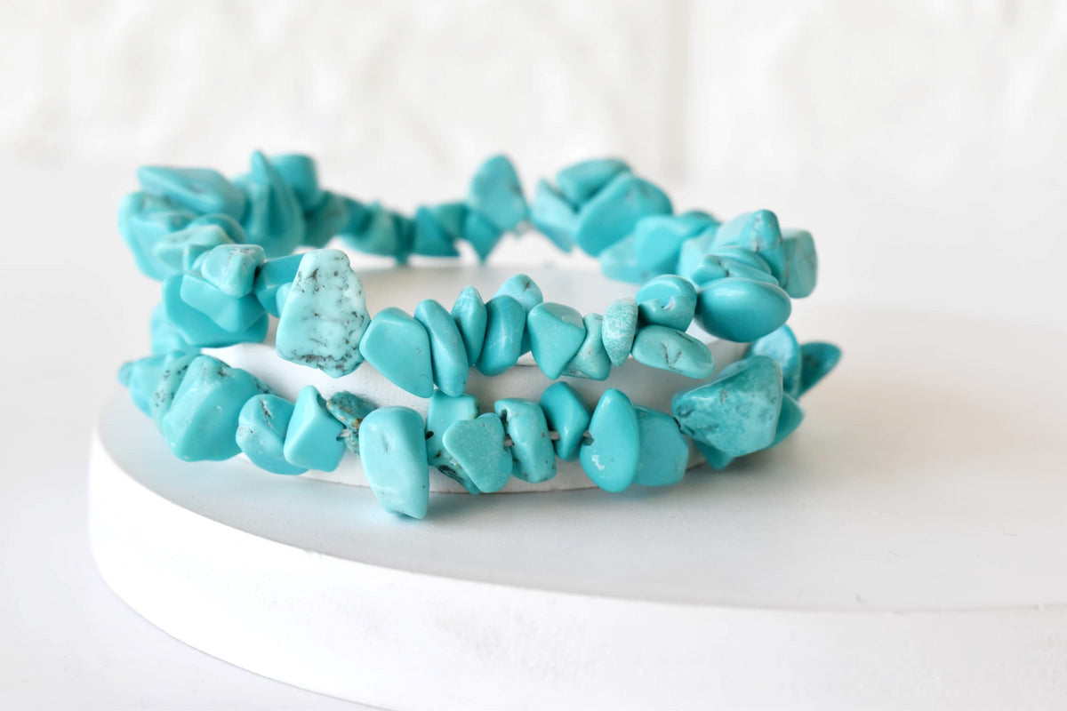 Turquoise Chip Bracelet (Travel  and Enhancing)  DestGlow