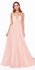 Cinderella Divine CJ251 Long A-Line Chiffon Dress Illusion Neckline by DiscountDressShop