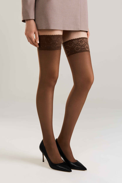 Stockings Conte Class 40 Den - Silicone Lace Top