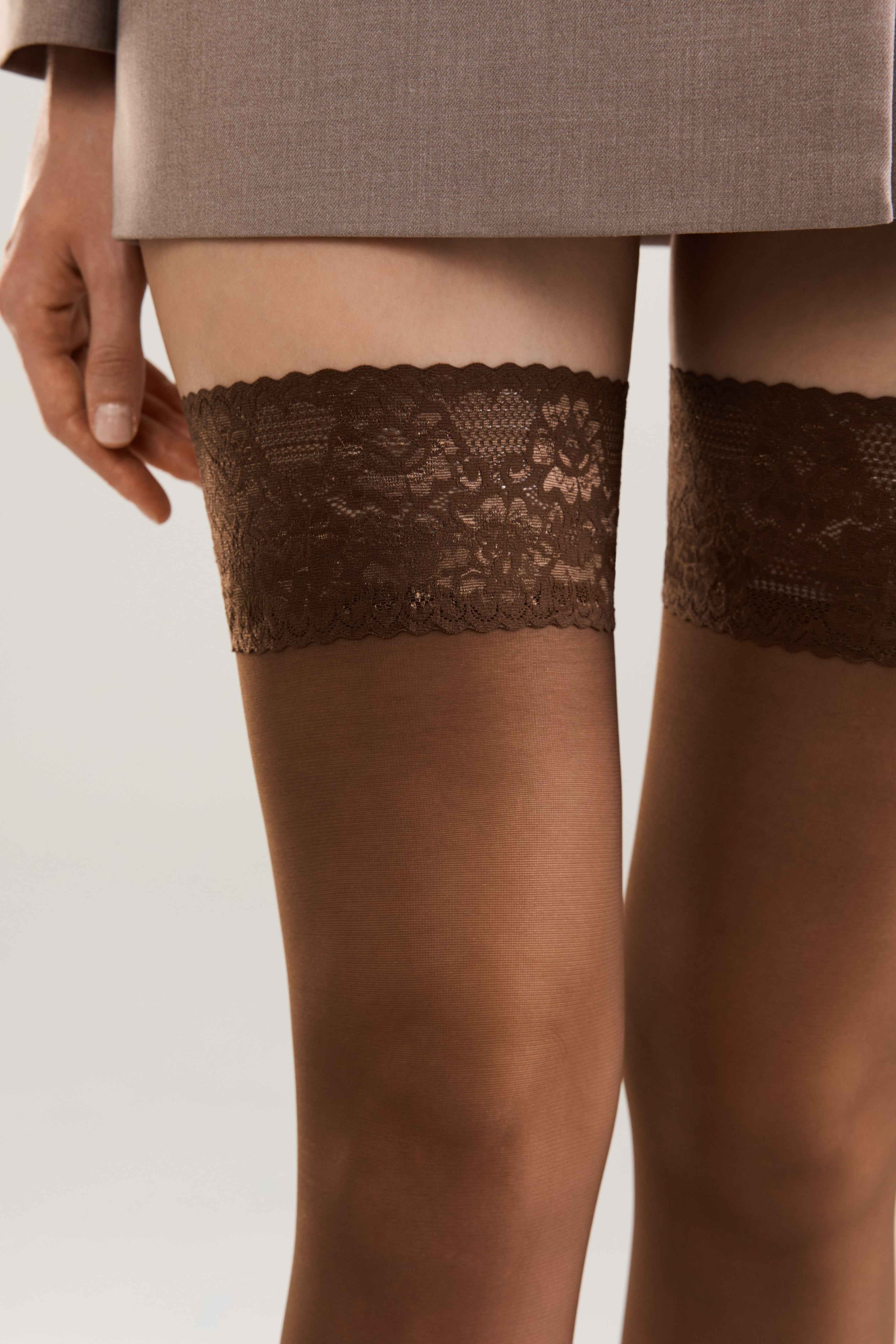 Stockings Conte Class 40 Den - Silicone Lace Top