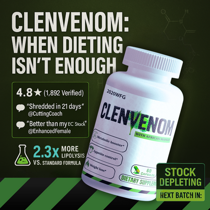 CLENVENOM: Thermogenic Complex | 60 Capsules - Green Tea Extract, Raspberry Ketones &amp; Natural Energy Support
