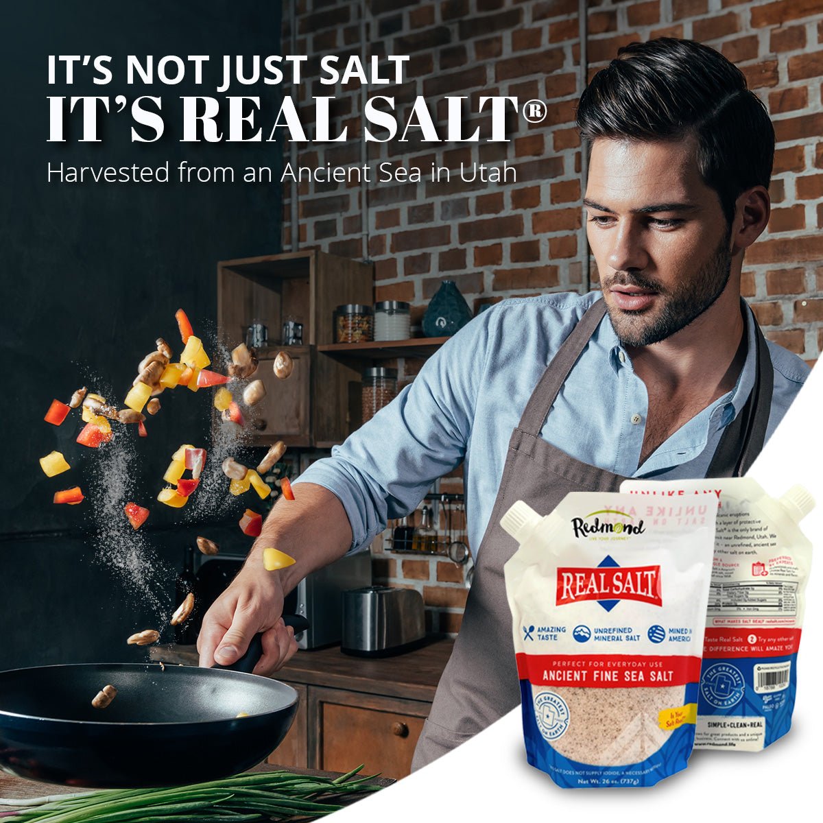 Salt, Redmond Real Salt, Fine Ground by Country Life Natural Foods