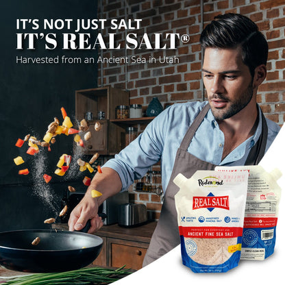 Salt, Redmond Real Salt, Fine Ground by Country Life Natural Foods