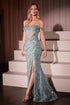 Ladivine CM373 Dress Off The Shoulder Sequin Fitted Gown by DiscountDressShop