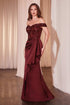 Ladivine CR877 Dress Off the Shoulder Sequin Bodice Formal Gown by DiscountDressShop