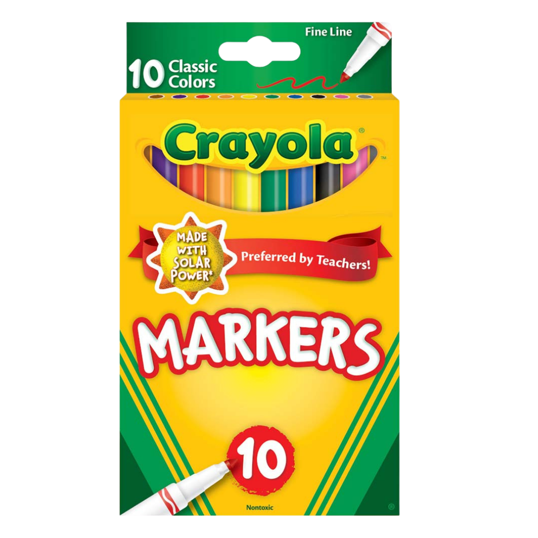 Crayola Classic Fine Tip Markers (10 pack) by Farmacias Savia