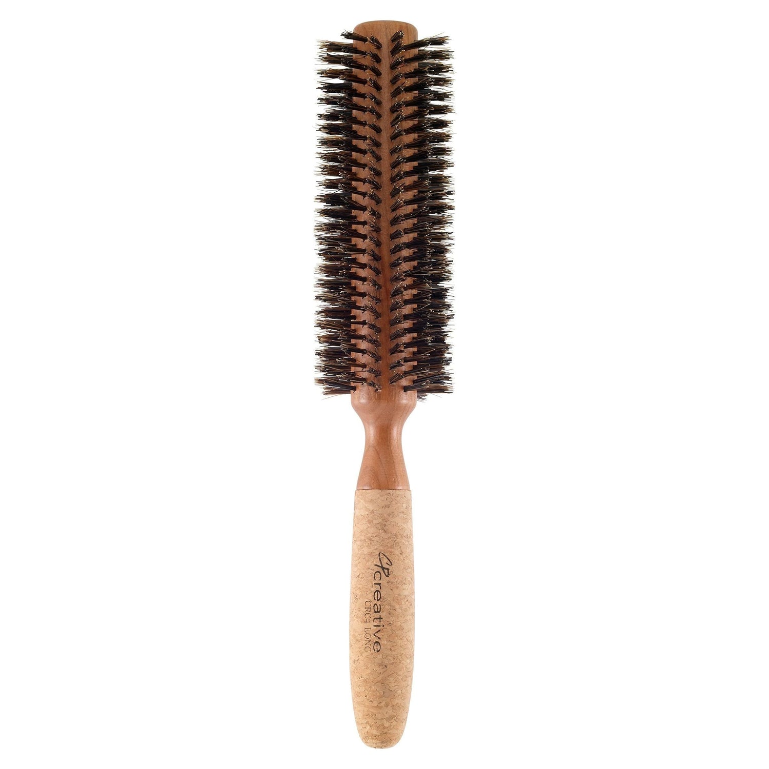 Eco-Friendly Extended 6" Long Cork Barrel Round Hair Brush by Pasteur Pharmacy