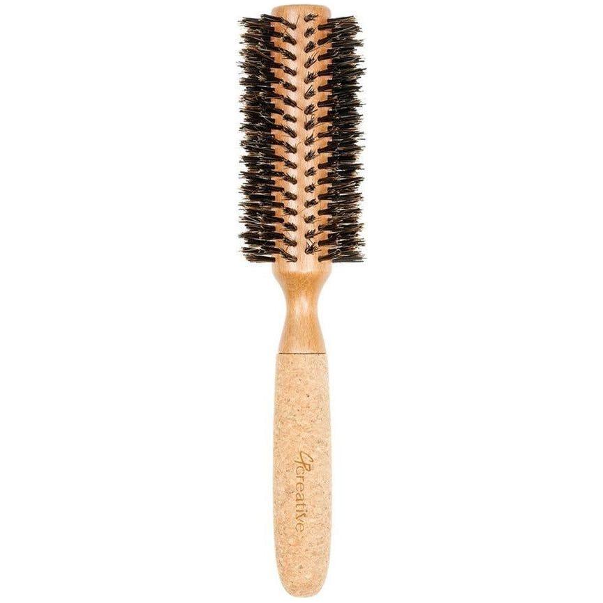 Eco-Friendly Birchwood and Cork Boar Bristle Round Hair Brush by Pasteur Pharmacy